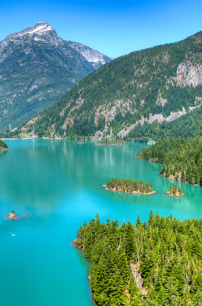 Turquoise water of Diablo Lake, North Cascades National Park