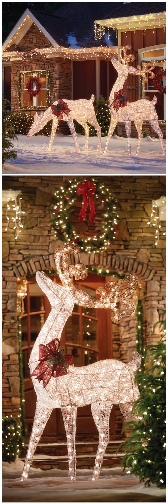 porch xmas luminous worthminer sleigh halls reindeer