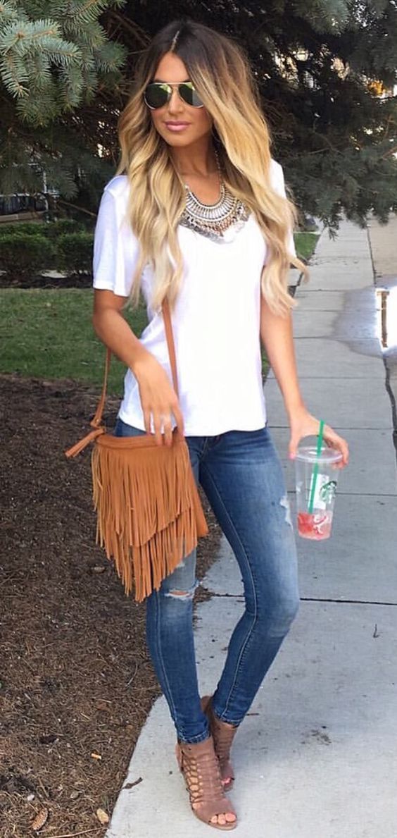 Check out these amazing summer outfit ideas with white shirt.
